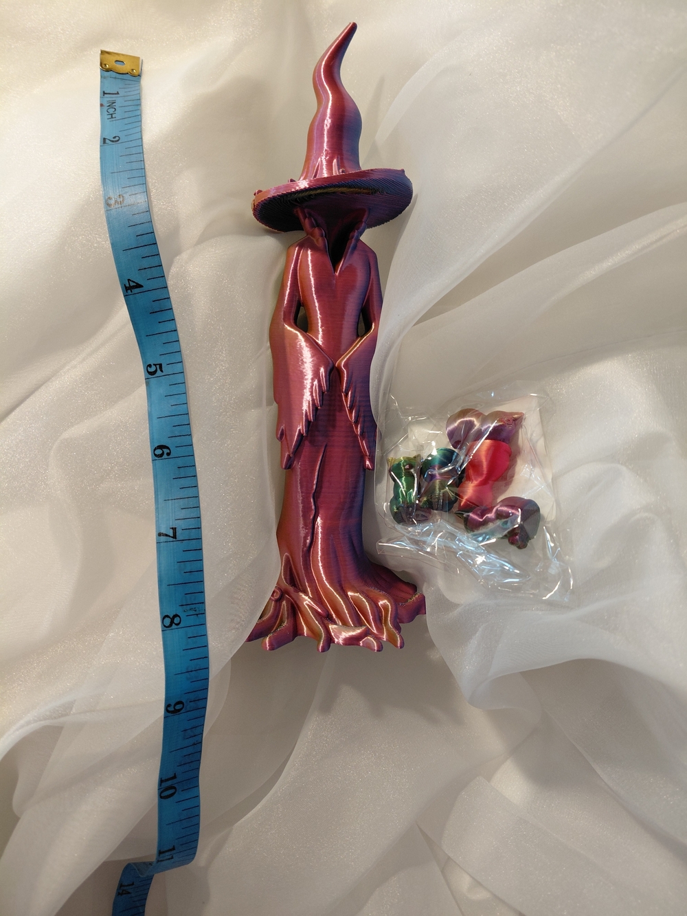 Pink Iridescent Witch Figurine Home Accent